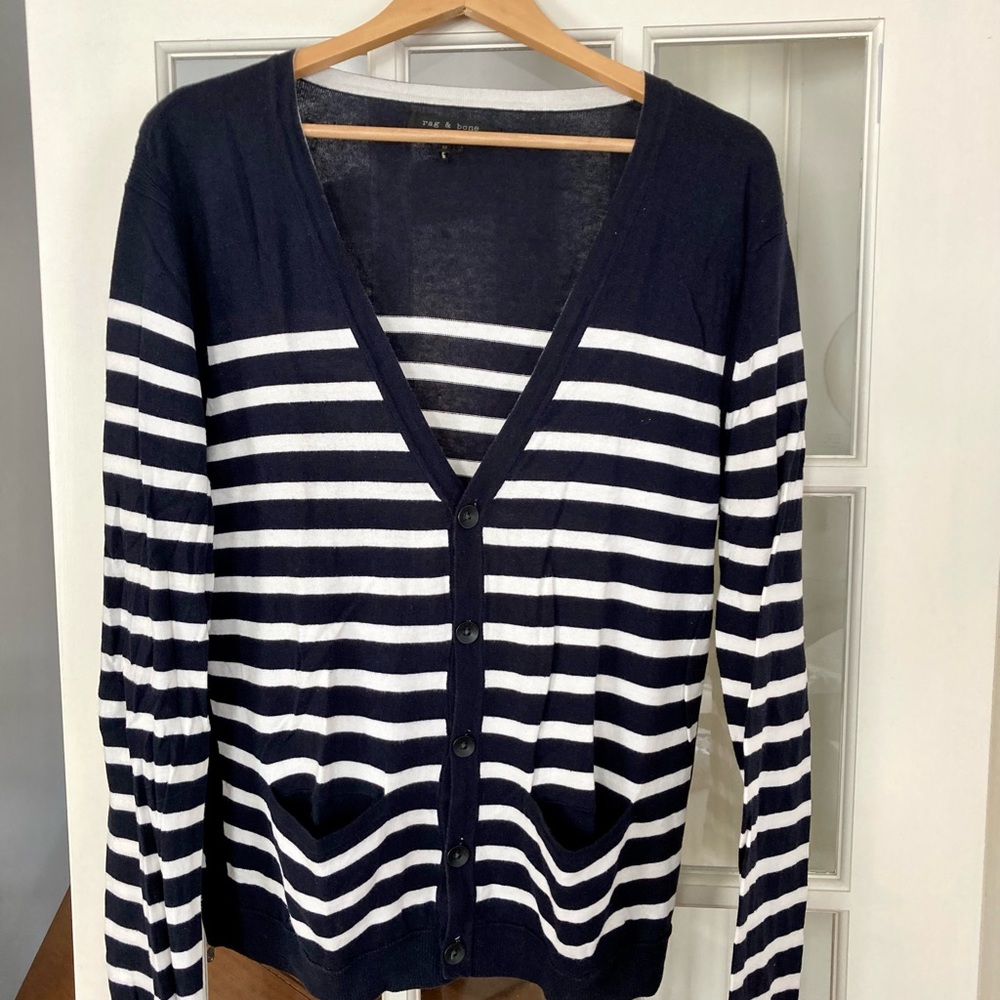 rag/bone Lightweight Nautical Cotton Cardigan